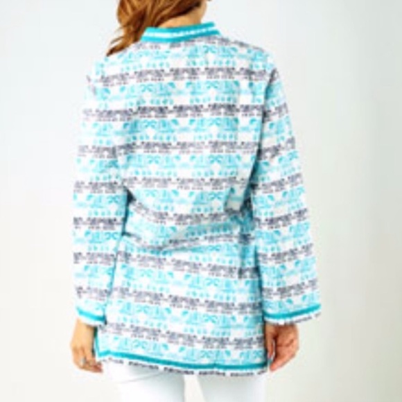 Tracey Negoshian Long Sleeve V Neck Blouse in Pink Size Large - Picture 2 of 12